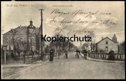 ALTE POSTKARTE GRUSS AUS RHEINE WESTFALEN NEUENKIRCHENERSTRASSE 1915 Neuenkirchener Strasse postcard Ansichtskarte cpa