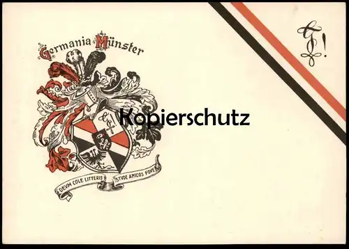 ALTE POSTKARTE KSTV GERMANIA MÜNSTER STUDENTENVERBINDUNG Studentika Couleurkarte Studentica Ansichtskarte cpa postcard