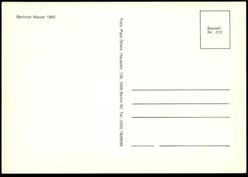 ÄLTERE POSTKARTE BERLINER MAUER 1985 THE WALL LE MUR BERLIN Art Ansichtskarte AK cpa postcard