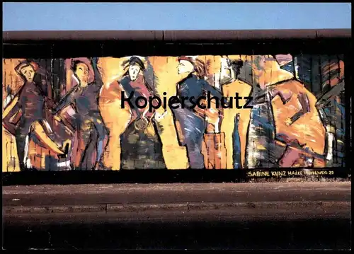 ÄLTERE POSTKARTE BERLINER MAUER THE WALL LE MUR BERLIN ART SABINE KUNZ Ansichtskarte AK cpa postcard