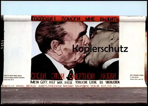 ÄLTERE POSTKARTE BERLIN DMITRI VRUBEL MEIN GOTT HILF MIR DIESE TÖDLICHE LIEBE ZU ÜBERLEBEN BRUDERKUSS HONECKER BRESCHNEW