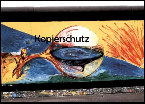 ÄLTERE POSTKARTE BERLIN PETRA SUNTINGER ROLAND GÜTZLAFF BERLINER MAUER THE WALL LE MUR ART postcard cpa AK Ansichtskarte