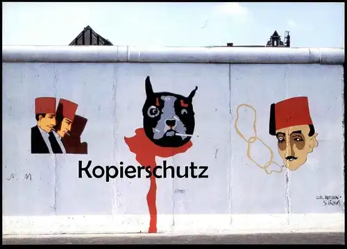 ÄLTERE POSTKARTE BERLIN LUTZ POTTIEN-SEIRING BERLINER MAUER THE WALL LE MUR ART HUND postcard cpa AK Ansichtskarte