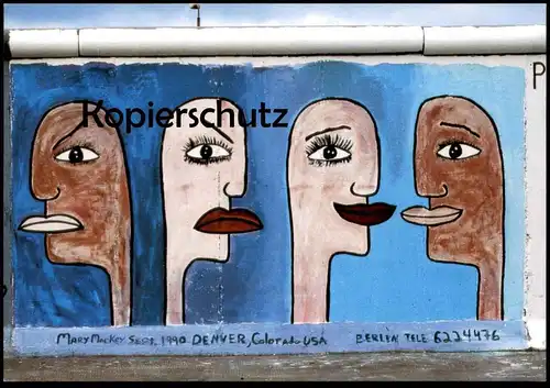 ÄLTERE POSTKARTE BERLINER MAUER MARY MACKEY TOLERANCE THE WALL LE MUR BERLIN Art cpa AK Ansichtskarte postcard