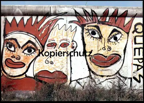 ÄLTERE POSTKARTE BERLINER MAUERBILDER GRAFFITI VON FAUX PAS BERLINER MAUER THE WALL LE MUR BERLIN Art cpa AK postcard
