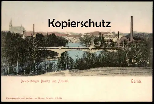 ALTE POSTKARTE GÖRLITZ REICHENBERGER BRÜCKE UND ALTSTADT ZGORZELEC Ansichtskarte cpa postcard AK