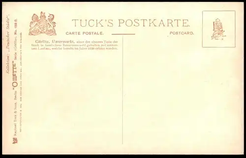 ALTE POSTKARTE GÖRLITZ UNTERMARKT OILETTE RAPHAEL TUCK Tucks Zgorzelec Ansichtskarte cpa postcard AK