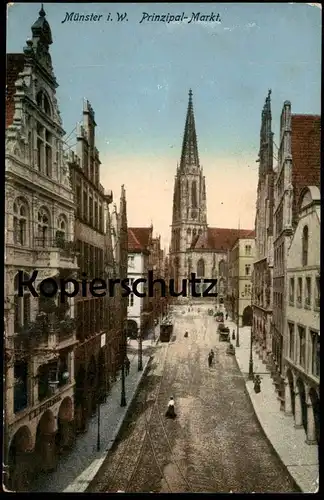 ALTE POSTKARTE MÜNSTER I. W. PRINZIPAL-MARKT LAZARETT STEMPEL DRK MÜNSTER Prinzipalmarkt Ansichtskarte cpa postcard AK