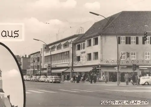 ÄLTERE POSTKARTE BERLIN-LANKWITZ LEONORENSTRASSE BUS Woolworth Steglitz Stempel Zentralflughafen gelaufen nach Israel