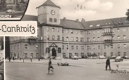 ÄLTERE POSTKARTE BERLIN-LANKWITZ LEONORENSTRASSE BUS Woolworth Steglitz Stempel Zentralflughafen gelaufen nach Israel