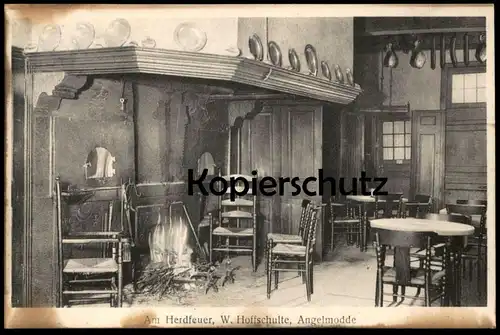 ALTE POSTKARTE MÜNSTER AM HERDFEUER W. HOFFSCHULTE ANGELMODDE 1935 DIELE KÜCHE Bauernhaus Ansichtskarte postcard cpa AK