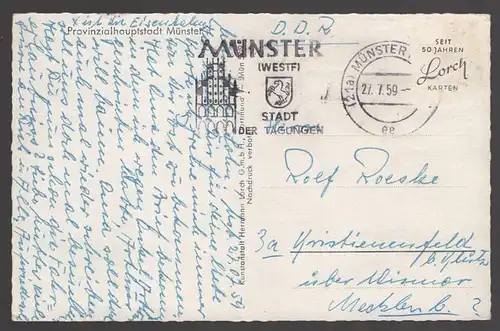 ÄLTERE POSTKARTE PROVINZIAL HAUPTSTADT MÜNSTER WESTF. BUBA-DIREKTION DOM SERVATIIPLATZ Ansichtskarte postcard cpa AK