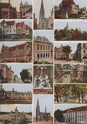 ALTE POSTKARTE MÜNSTER I. W. MIKROSKOPANSICHTEN MIKROSKOP MINIATURANSICHT Ansichtskarte postcard cpa AK