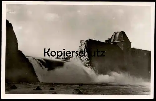 ÄLTERE POSTKARTE MÖHNETALSPERRE DURCH FLIEGERANGRIFFE MAI 1943 MAUER BESCHÄDIGT Talsperre barrage AK cpa postcard