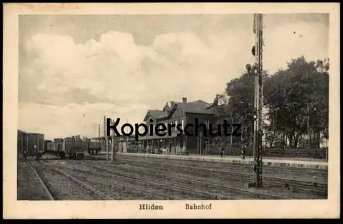 ALTE POSTKARTE HILDEN BAHNHOF SIGNAL WASSERKRAN WAGGONS Waggon station gare Ansichtskarte postcard cpa AK