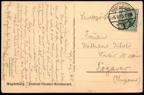 ALTE POSTKARTE MAGDEBURG ZENTRAL-THEATER-RESTAURANT theatre Ansichtskarte postcard cpa AK