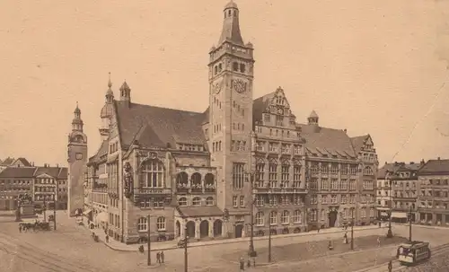 ALTE POSTKARTE CHEMNITZ NEUES RATHAUS 1942 Strassenbahn tram tramway AK Ansichtskarte postcard cpa