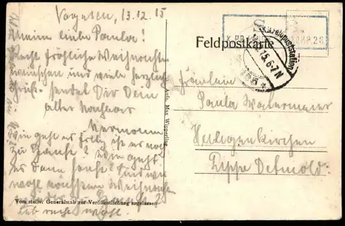 ALTE POSTKARTE ALLARMONT BIONVILLE VALLÉE DE CELLES Feldpost Stempel Vosges Ansichtskarte cpa AK postcard