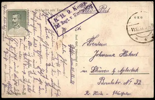 ALTE POSTKARTE SCHLACHT AM ISONZO SIGN. W. BÜRGER ISONZOSCHLACHT Soca cpa Ansichtskarte postcard AK