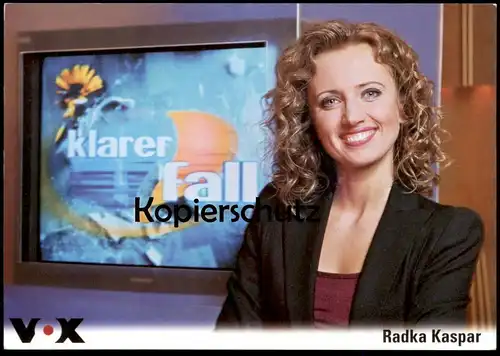 ÄLTERE AUTOGRAMMKARTE KLARER FALL RADKA KASPAR UNSIGNIERT EHEMALIGE VOX MODERATORIN cpa Ansichtskarte postcard AK