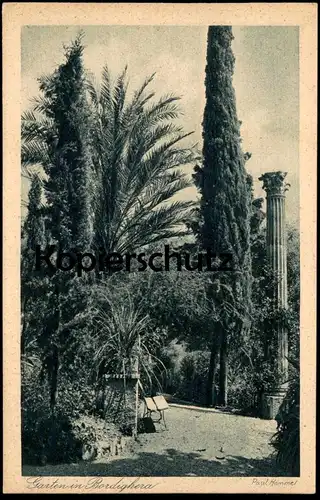 ALTE POSTKARTE GARTEN IN BORDIGHERA SEELCHENS REICH J. F. Steinkopf Stuttgart cpa Ansichtskarte postcard AK