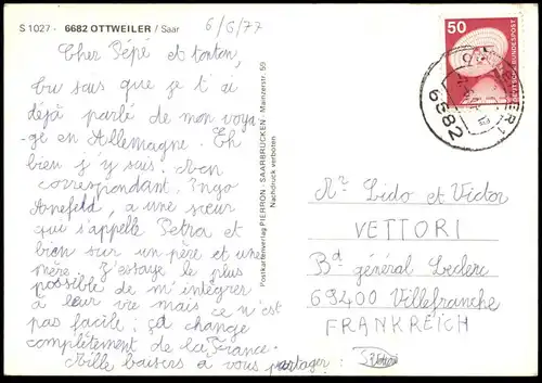 ÄLTERE POSTKARTE OTTWEILER SAAR VOLKSWAGEN MERCEDES PKW cpa Ansichtskarte postcard AK