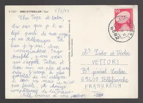 ÄLTERE POSTKARTE OTTWEILER SAAR VOLKSWAGEN MERCEDES PKW cpa Ansichtskarte postcard AK