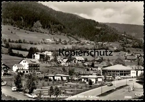 ÄLTERE POSTKARTE KURORT BAD KLEINKIRCHHEIM 1100 M KÄRNTEN TOTAL TANKSTELLE filling station-service Ford Opel Minigolf AK