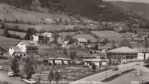 ÄLTERE POSTKARTE KURORT BAD KLEINKIRCHHEIM 1100 M KÄRNTEN TOTAL TANKSTELLE filling station-service Ford Opel Minigolf AK