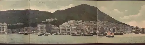 OLD POSTCARD HONGKONG NAVAL YARD H.K. CLUB TELEGRAPH Hong Kong China Chine 4 postcards volets Ansichtskarte postcard