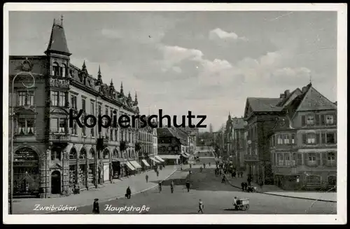 ALTE POSTKARTE ZWEIBRÜCKEN HAUPTSTRASSE Deux-Ponts Zweibruecken cpa postcard AK Ansichtskarte