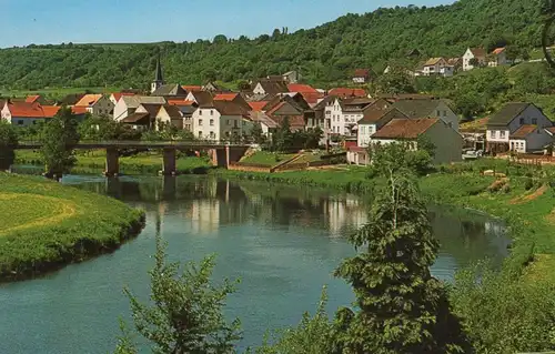 ÄLTERE POSTKARTE HAUS WALLSTEIN WALLENDORF NEUERBAUTES HAUS MIT HERRLICHEM BLICK AUF SAUER-& OURTAL Opel VW cpa postcard