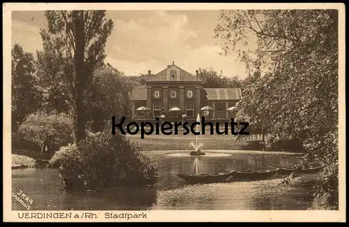 ALTE POSTKARTE UERDINGEN AM RHEIN STADTPARK IKRA CHAMOIS Crefeld Krefeld AK Ansichtskarte cpa postcard