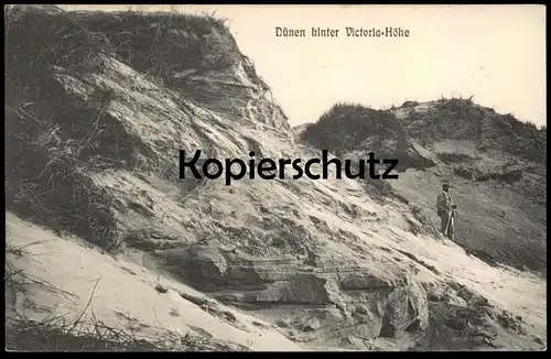 ALTE POSTKARTE INSEL BORKUM DÜNEN HINTER VICTORIA-HÖHE WANDERER Victoriahöhe Ansichtskarte AK cpa postcard