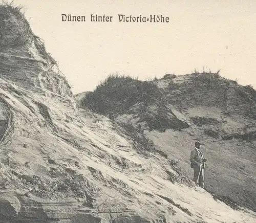 ALTE POSTKARTE INSEL BORKUM DÜNEN HINTER VICTORIA-HÖHE WANDERER Victoriahöhe Ansichtskarte AK cpa postcard