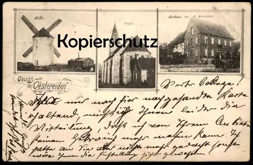 ALTE POSTKARTE GRUSS AUS OESTEREIDEN MÜHLE GASTHAUS A. GERSMEIER RÜTHEN MÖHNE Windmühle windmill molen Ansichtskarte cpa