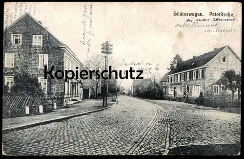 ALTE POSTKARTE HÜCKESWAGEN PETERSTRASSE TELEGRAFENMAST TELEFONMAST cpa postcard AK Ansichtskarte