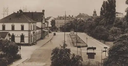 ALTE POSTKARTE RASTATT PARTIE B. BAHNHOF gare station cpa postcard AK Ansichtskarte
