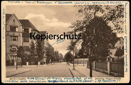ALTE POSTKARTE BERLIN STEGLITZ JOHANNA STEGEN-STRASSE STEGENSTRASSE cpa postcard AK Ansichtskarte