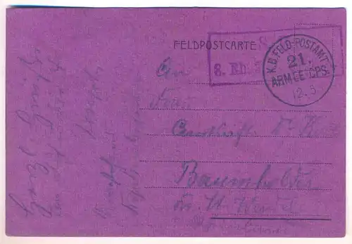 ALTE POSTKARTE AUGUSTOW 191x Augustowo Polska Poland Podlachien pink purple postcard lila Ansichtskarte cpa AK