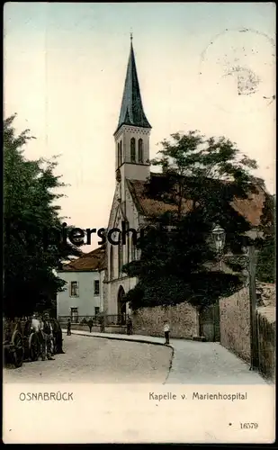 ALTE POSTKARTE OSNABRÜCK KAPELLE VOM MARIENHOSPITAL FUHRWERK KUTSCHE chapel cpa postcard AK Ansichtskarte