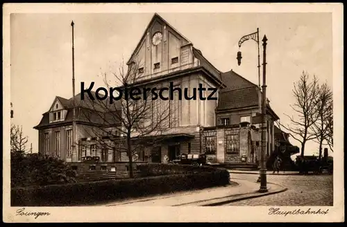 ALTE POSTKARTE SOLINGEN HAUPTBAHNHOF BAHNHOF station gare Verfasser aus Merscheid über Nicht-Mitgliedschaft in HJ 1933