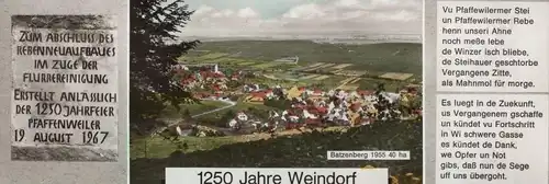 ÄLTERE POSTKARTE 1250 JAHRE WEINDORF 7801 PFAFFENWEILER BATZENBERG KIRCHBERG DÜRRENBERG ETTENBERG Ansichtskarte postcard