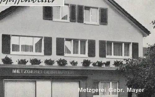 ÄLTERE POSTKARTE WEINDORF 7801 PFAFFENWEILER WEINGUT ECKERLE SCHUHGESCHÄFT BOSCH METZGEREI MAYER Ansichtskarte postcard