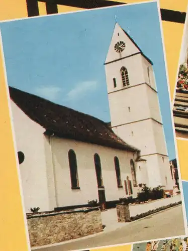 ÄLTERE POSTKARTE BAUSTEIN FÜR DIE ERWEITERUNG DER ST. COLUMBA-KIRCHE 7801 PFAFFENWEILER ERNTEDANK PALMSONNTAG Prozession