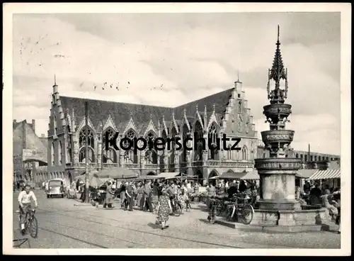 ALTE POSTKARTE BRAUNSCHWEIG ALTSTADTMARKT MARKT MARKTSTÄNDE market marché cpa AK Ansichtskarte postcard