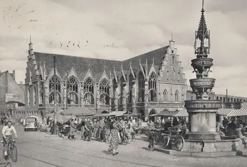 ALTE POSTKARTE BRAUNSCHWEIG ALTSTADTMARKT MARKT MARKTSTÄNDE market marché cpa AK Ansichtskarte postcard