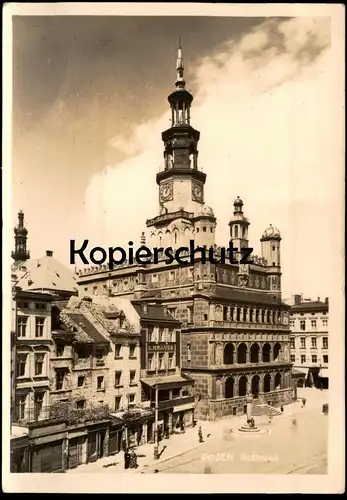 ALTE POSTKARTE POSEN RATHAUS GESCHÄFT L. KRAUSE POZNAN Polska Polen cpa AK Ansichtskarte postcard