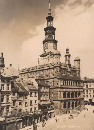 ALTE POSTKARTE POSEN RATHAUS GESCHÄFT L. KRAUSE POZNAN Polska Polen cpa AK Ansichtskarte postcard