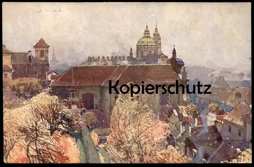 ALTE KÜNSTLER POSTKARTE PRAG KOSTEL SV KAJETANA Praha Klaster cpa AK Ansichtskarte postcard